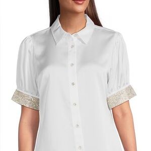 Karl Lagerfeld Women’s White Satin Top